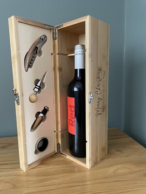 Personalised Luxury Wooden Wine Box Set, Wine Carrier, Wine Gift