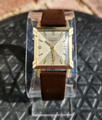 Vtg Longines 1954 Men's Art Deco 27mm Watch 9LT Mechanical Gold Tone WORKING!!!