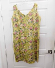 Laura Ashley Vintage Great Britain Green Multi Floral Sleeveless Dress sz L