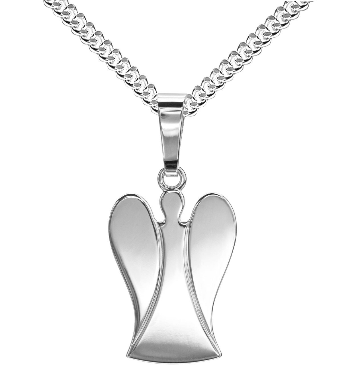 Schutz-Engel-Anhänger 925 Silber für Damen mit Halskette Länge wählbar.