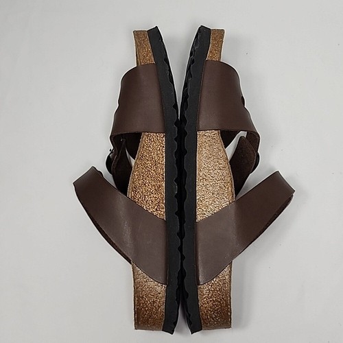 Sandalias Betula Birkenstock marrón imitación cuero 3 correas hebilla talla 39 - Imagen 9 de 11