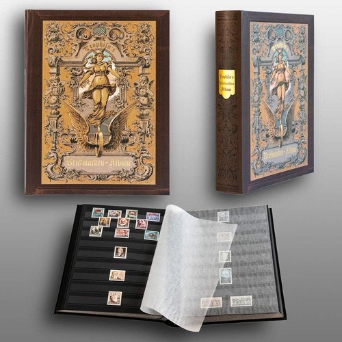Heritage Design Stamp Collector's Album with 60 Black Pages & Plastic Inserts - Picture 3 of 7