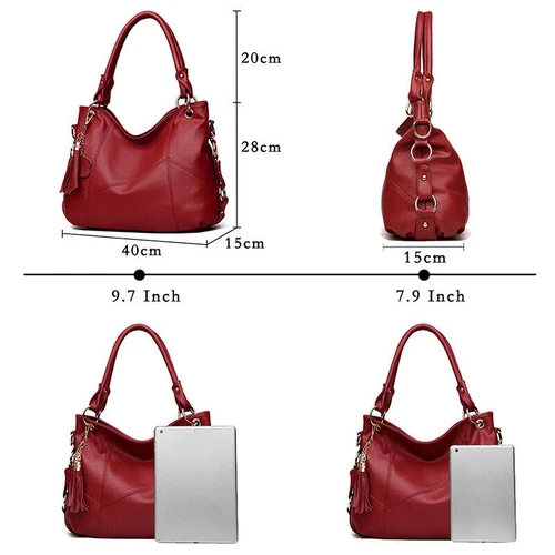 Women Genuine Leather Shoulder Bags Handbag Vintage Ladies Messenger Crossbody - Picture 7 of 26