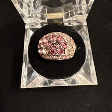 Pink Crystal Adjustable Dress/Cocktail Ring