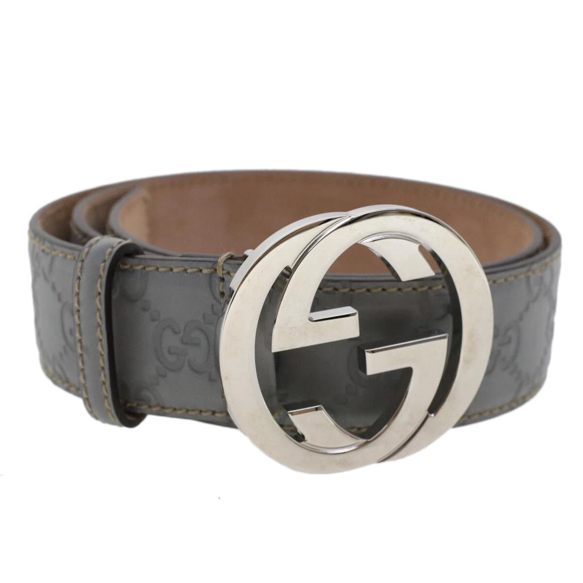 GUCCI GG Canvas interlocking Guccissima Belt 37.4