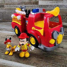 Disney Junior Mickey Mouse  Pluto Fire Engine Truck With Lights  Sounds WORKS