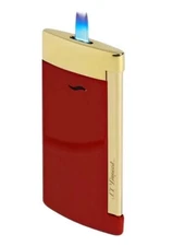 S.T. Dupont Slim 7 Lighter, Red With Gold Accents, 27774 (027774), New In Box