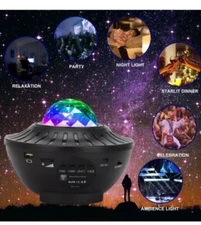 2 Disco Light Galaxy Star Projector Lamp LED Ceiling Starry Night Music Speaker