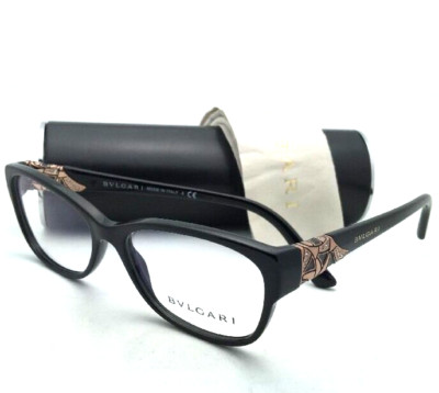 New BVLGARI Eyeglasses 4104-B 501 54-16 140 Black & Bronze