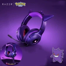 Pokémon Gengar  x Razer Head-Computer Gaming USB Wired Headset Microphone Gift