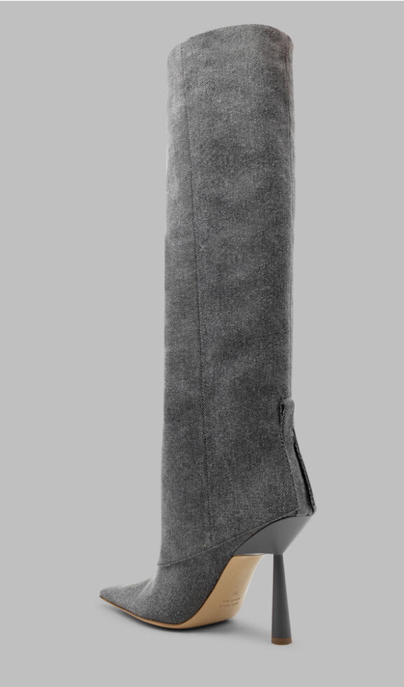 New In Box Gia Borghini Rosie 31 Denim Anthracite / Grey Tall