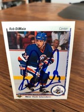 1990-91 UPPER DECK #225 ROB DIMAIO SIGNED AUTOGRAPHED CARD A