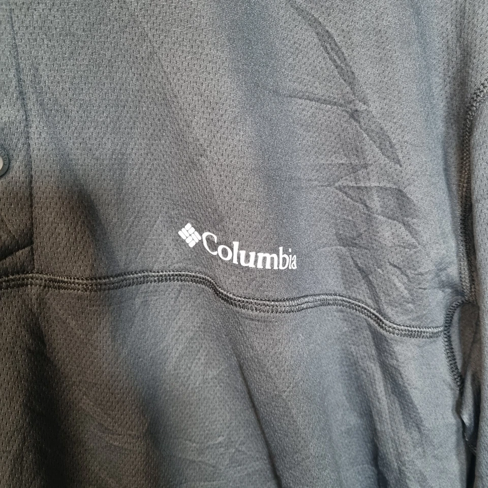 Columbia Omni Shade Polo Shirt Men L Black Long Sleeve Pullover - Image 4 of 4