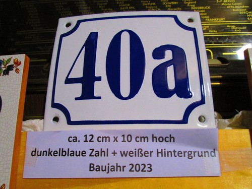 Hausnummer 31a dunkel-blau Zahl weißem Hintergrund 12cmx10cm Die Echte Emaille - Picture 19 of 24