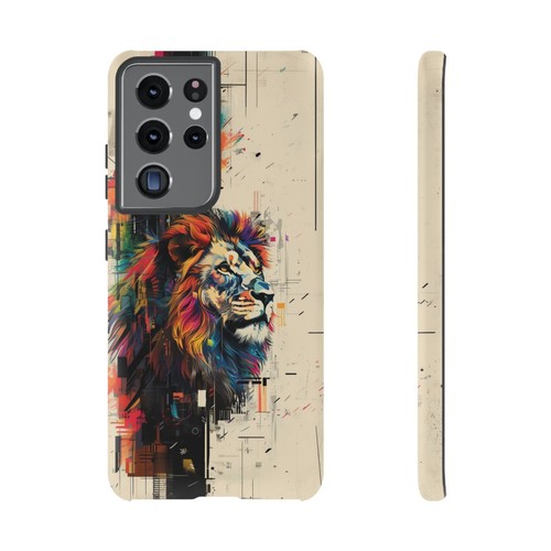 Phone Case for iPhone, Pixel, Galaxy - Lion Retro Abstract Colorful Cover - Picture 158 of 191