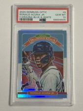 RONALD ACUNA JR. - 2020 OPTIC Diamond Kings #8 /Carolina Blue & White / PSA 10
