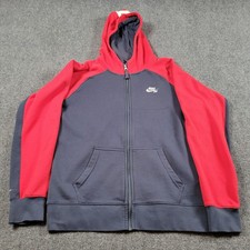 Nike SB Hoodie Youth XL Blue Red Full Zip Fleece Colorblock Skateboard