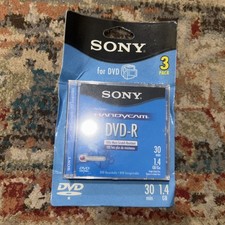 Sony Handycam DVD-R 3-Pack 30 Min 1.4GB Vintage Camcorder New Sealed