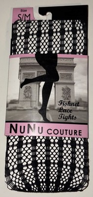 NIB NuNu Couture Women s Fishnet Lace Tights Black Size Small