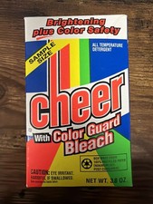 Vintage Cheer With Color Guard Bleach Sample Size Detergent Box 3.8 oz