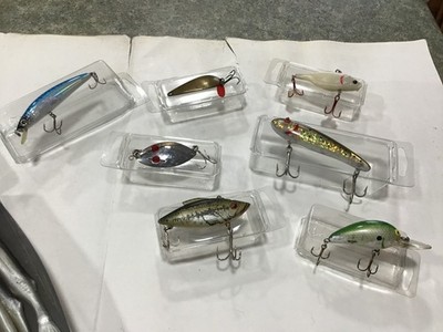 7 FRESH WATER LURES RED EYE HOFCHNEIDER-ALGONQUIN BLANCHARD-BOMBER MODEL A- ETC.