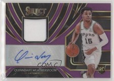 2019-20 Select Rookie Jersey Purple Prizm 73/99 Quinndary Weatherspoon Auto n1u