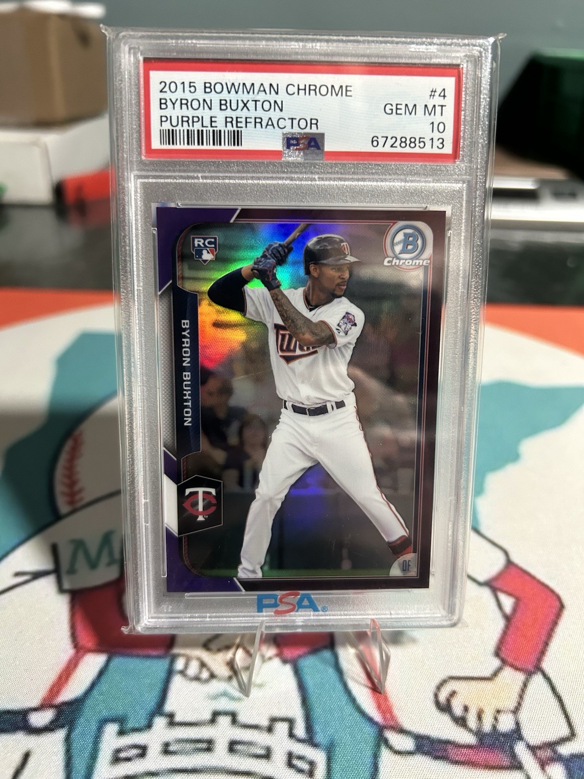 2015 Bowman Chrome Purple Refractor /250 - Byron Buxton #4 (RC) Pop 3 PSA 10