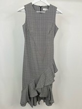 CALVIN KLEIN NWT Size 6 Black and White Houndstooth Asymmetric Women Dress