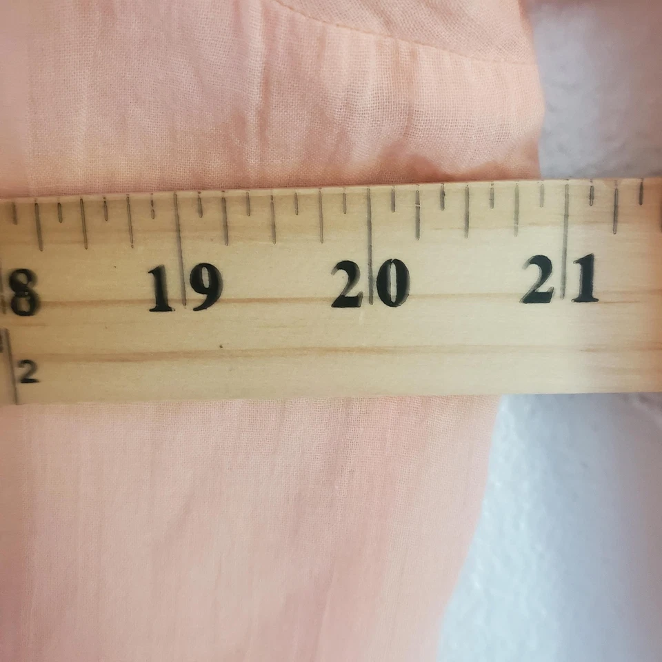 Blusa Mudd Feminina Média Rosa Pêssego Renda Boho Camponesa Manga Longa Buraco na Fechadura - Imagem 4 de 4