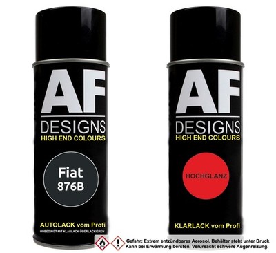 Spraydose für Fiat 876B Nero Carbone Metallic Basislack Klarlack Sprühdose 400ml