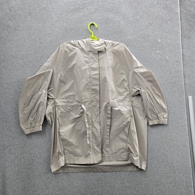 Jil Sander Women Jacket 40 Beige Activewear Zipper Hooded Coat