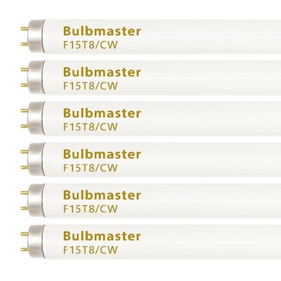 F15T8 Fluorescent Light Bulbs 15W 4100K 18'' Cool White (6 Pack)