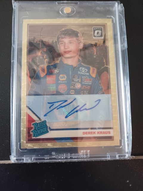 2020 Donruss Optic Racing #12 Derek Kraus Rated Rookie Gold Vinal Autograph 1/1