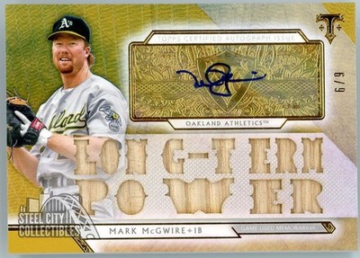 Mark McGwire 2018 Topps Triple Threads Gold Bat Autograph Card #TTAR-MM1 6/9