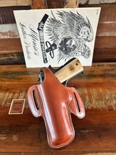 Alfonsos Brown Plain Leather Suede Lined Holster for Colt Commander .45 Left