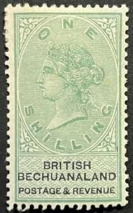 Bechuanaland, Queen Victoria, 1 Shilling, Scott 16, Mint Light Hinged, F-VF
