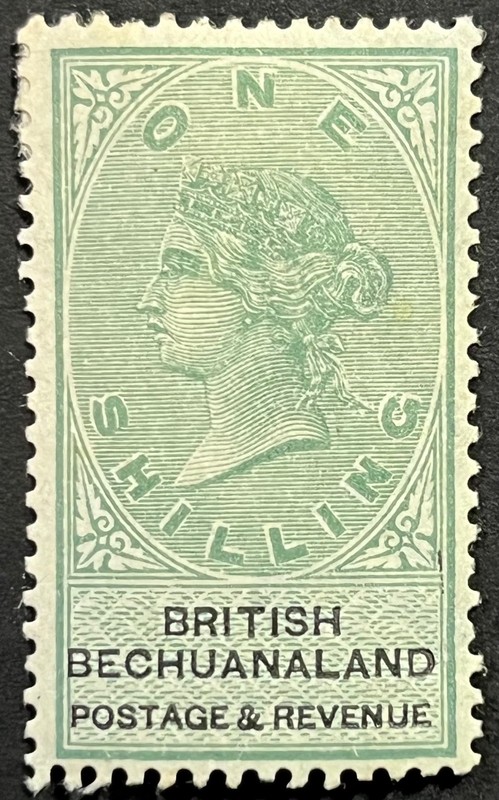 Bechuanaland, Queen Victoria, 1 Shilling, Scott 16, Mint Light Hinged, F-VF