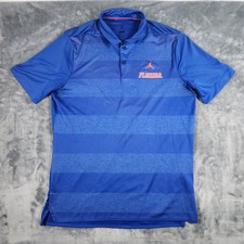 FLORIDA Gators Golf Polo Shirt Men's Large Blue Nike Air Jordan Striped Dri-Fit