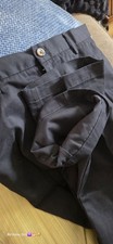 Amazon Essentials Men's Black Slim Flat Front Dress Pants 28W Twill Button