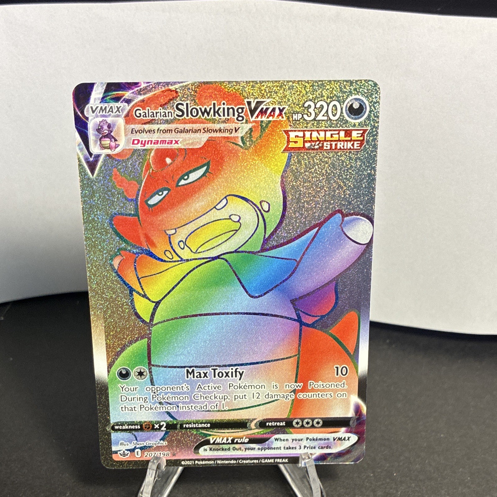 Pokémon TCG Galarian Slowking VMAX 207/198 Chilling Reign Secret Rare Holo