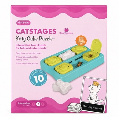 Catstages Kitty Cube Puzzle Interactive Cat Treat Toy Skill Level Intermediate 2