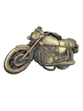 Vintage Brass Metal Motorcycle Belt Buckle Biker