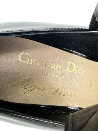 NUEVO DIOR X ROGER VIVIER Mujer 62-66 Negro y Verde Charol Bombas IT36.5 - Imagen 8 de 10