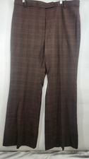 Mango Women's Size 14 Medium Brown Houndstooth Wool Blend Trousers NWT