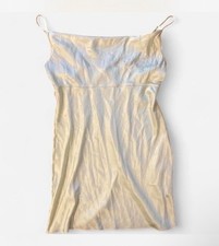 Victoria Secrets Silver Label Silk Yellow Nightgown Slip Size Medium Romantic