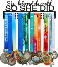 Medal Hanger Display Rack-Wall Mount Hold Up 60 Medal for Athlete-Never Give Up