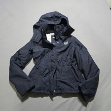 Abercrombie Hooded Jacket Kids Large Navy Blue Fleece Lined Weather Warrior