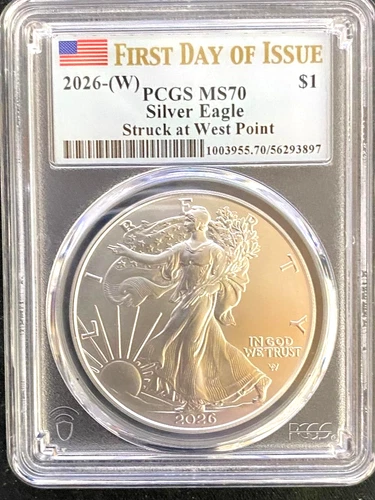2026‑W • PCGS MS‑70 • FDOI •  With / Flag lable.