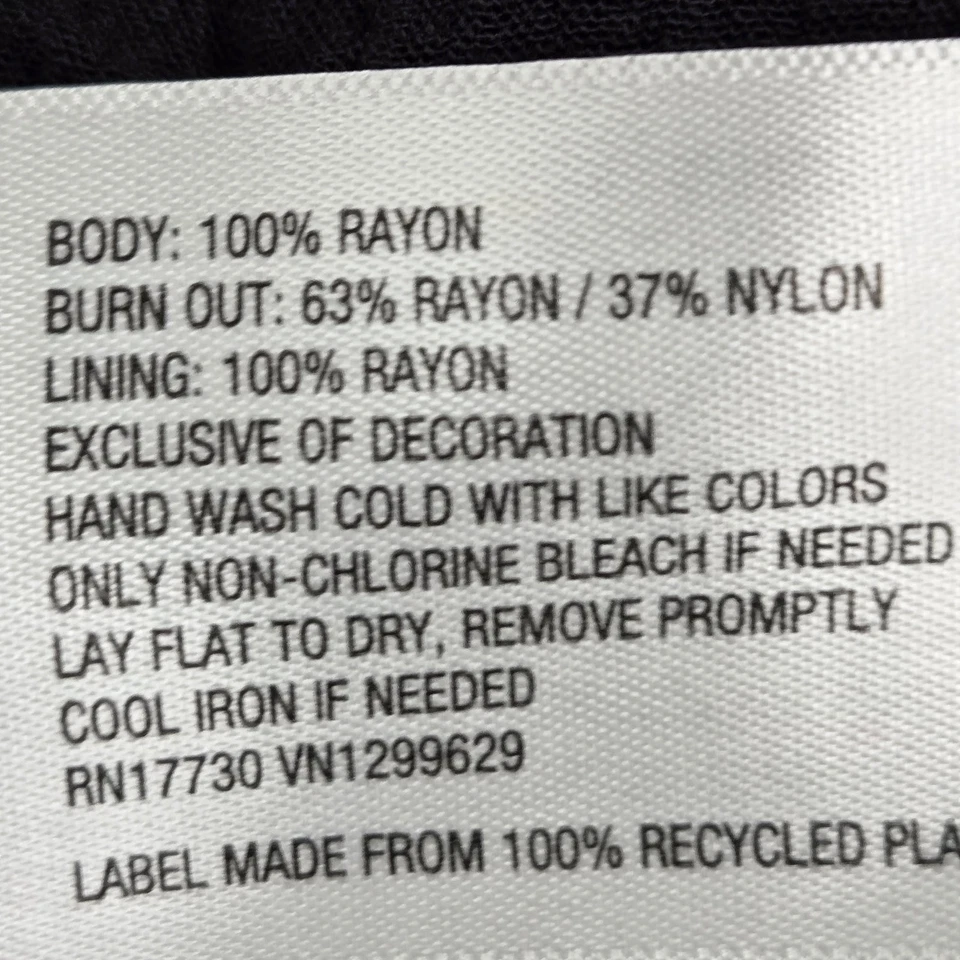 Knox Rose Women Dress L Black Nylon Rayon Floral Fit & Flare Bohemian Foto 4 de 4