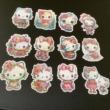 Cute Kawaii Kitty 12 pc Holographic Stickers - Free Shipping